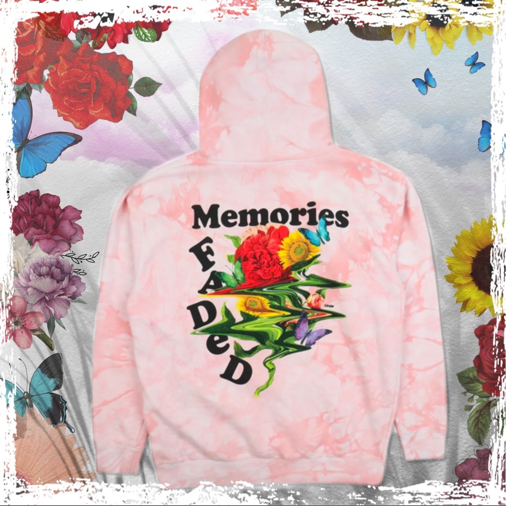 Civil Regime Faded Memories Hoodie in Clouds Wash- strength in numbers